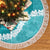 Hawaii Aloha Tree Skirt Teal Quilt Patch Work Mix Plumeria Lei