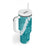 Hawaii Aloha Tumbler With Handle Teal Quilt Patch Work Mix Plumeria Lei