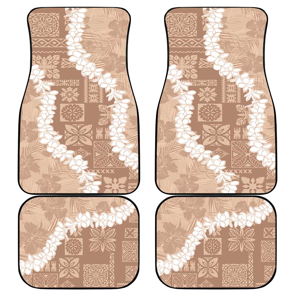 Hawaii Aloha Car Mats Beige Quilt Patch Work Mix Plumeria Lei