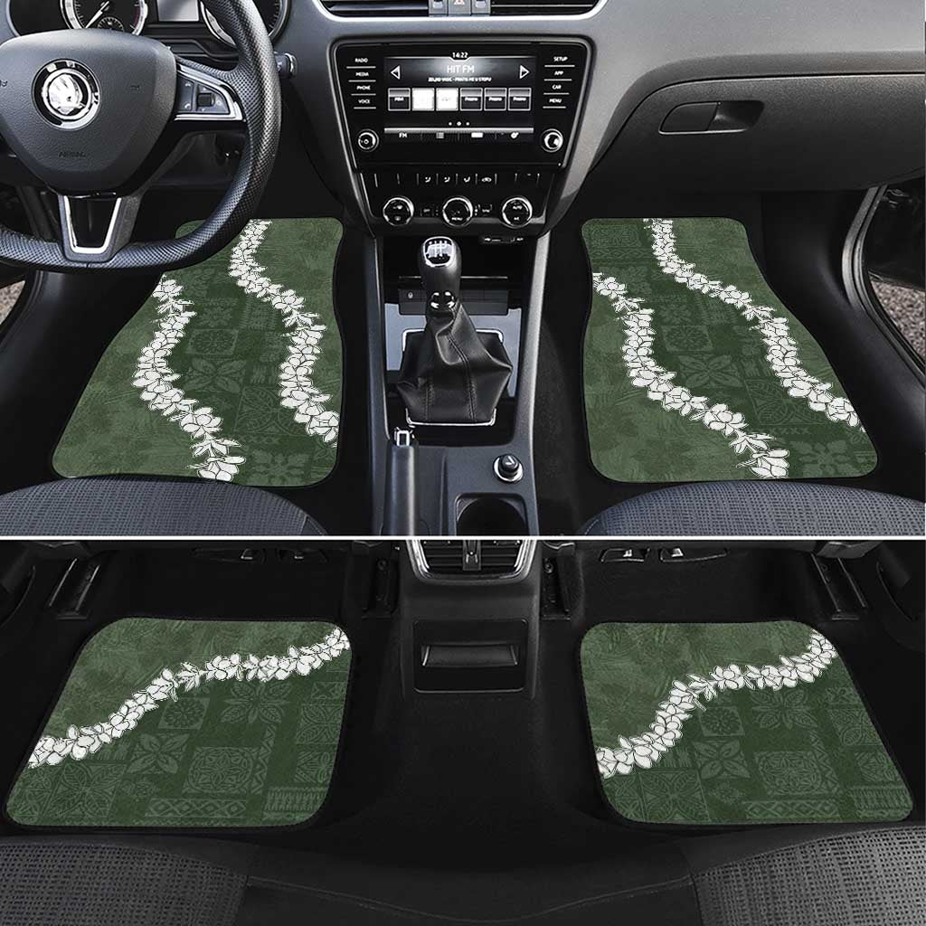 Hawaii Aloha Car Mats Sage Quilt Patch Work Mix Plumeria Lei