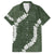 Hawaii Aloha Family Matching Off Shoulder Short Dress and Hawaiian Shirt Sage Quilt Patch Work Mix Plumeria Lei