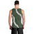 Hawaii Aloha Men Tank Top Sage Quilt Patch Work Mix Plumeria Lei