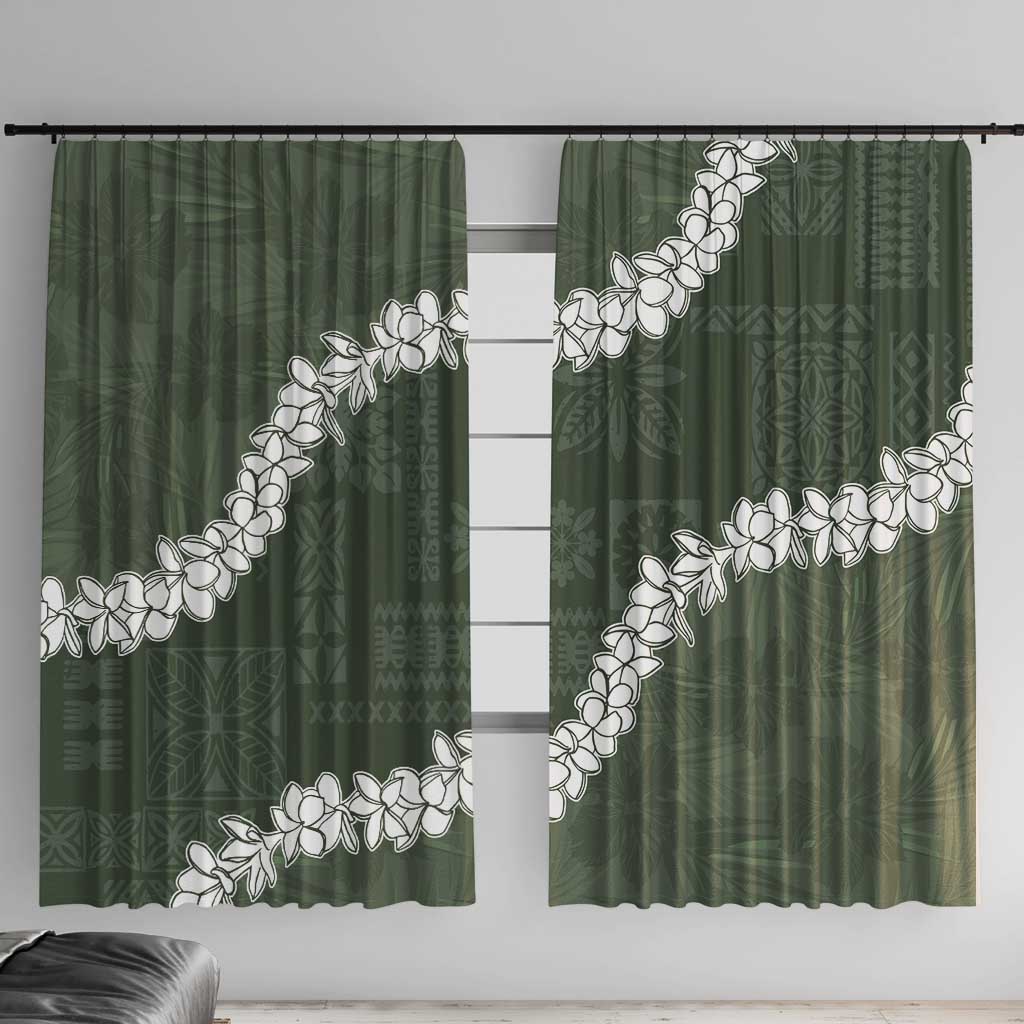 Hawaii Aloha Window Curtain Sage Quilt Patch Work Mix Plumeria Lei