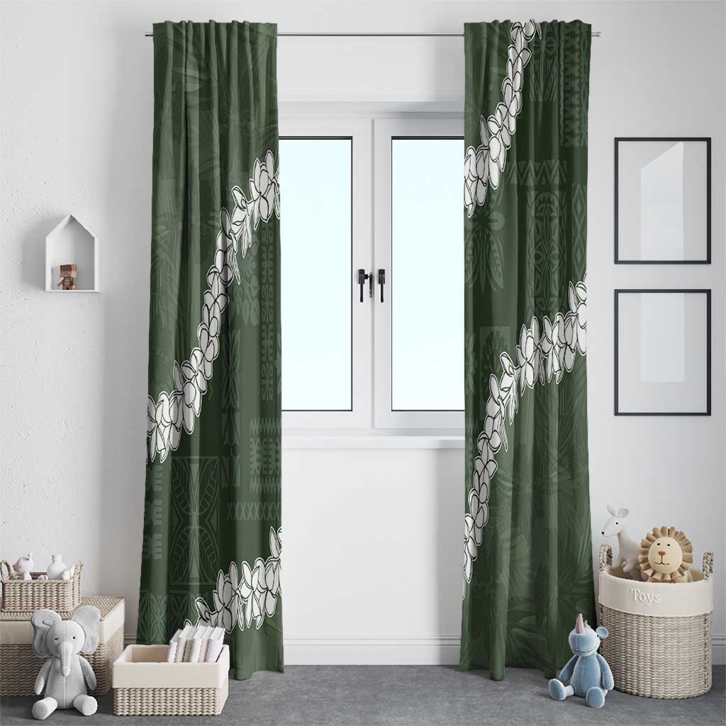 Hawaii Aloha Window Curtain Sage Quilt Patch Work Mix Plumeria Lei