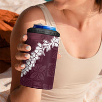 Hawaii Aloha 4 in 1 Can Cooler Tumbler Champange Quilt Patch Work Mix Plumeria Lei