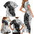 Hawaii Aloha Family Matching Short Sleeve Bodycon Dress and Hawaiian Shirt White Quilt Patch Work Mix Plumeria Lei