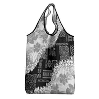 Hawaii Aloha Grocery Bag White Quilt Patch Work Mix Plumeria Lei