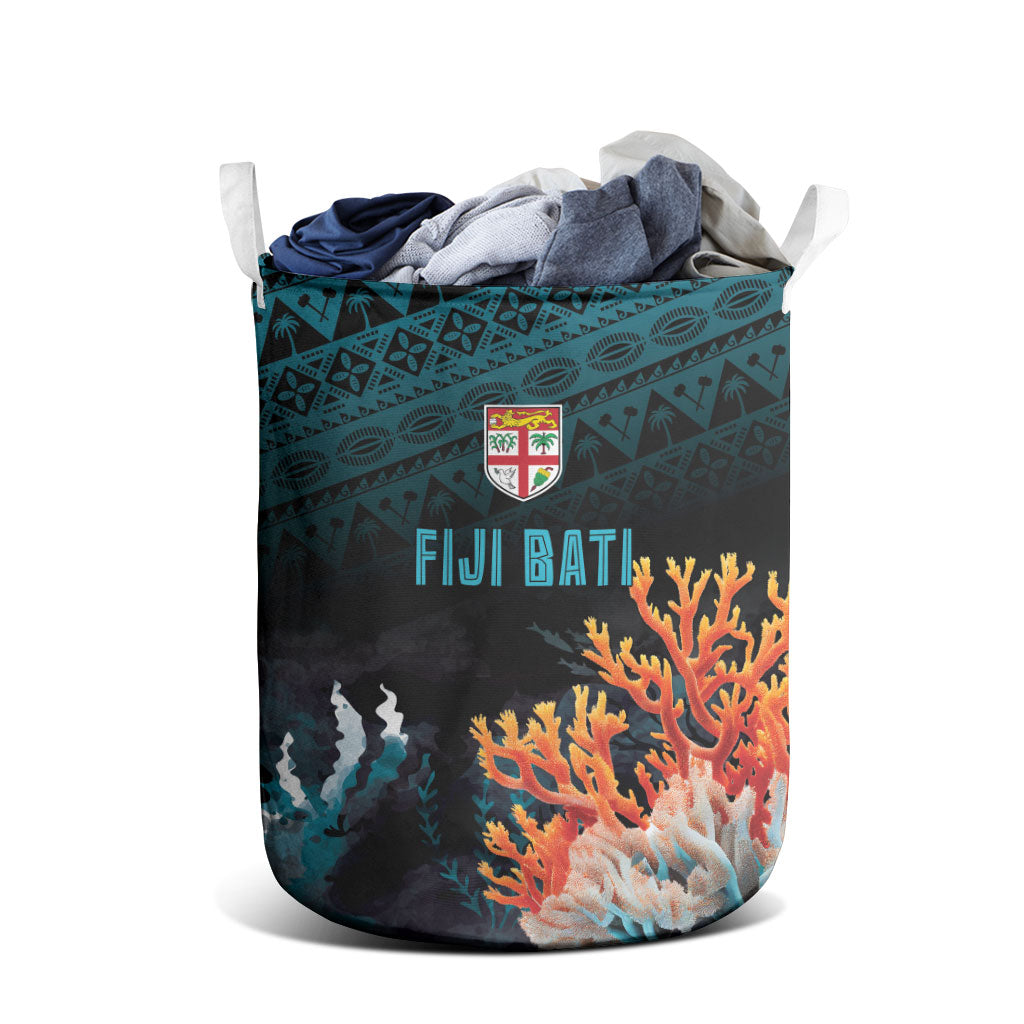 Fiji Bati Rugby Viti Masi Laundry Basket Coral Motifs LT7 - Polynesian Pride