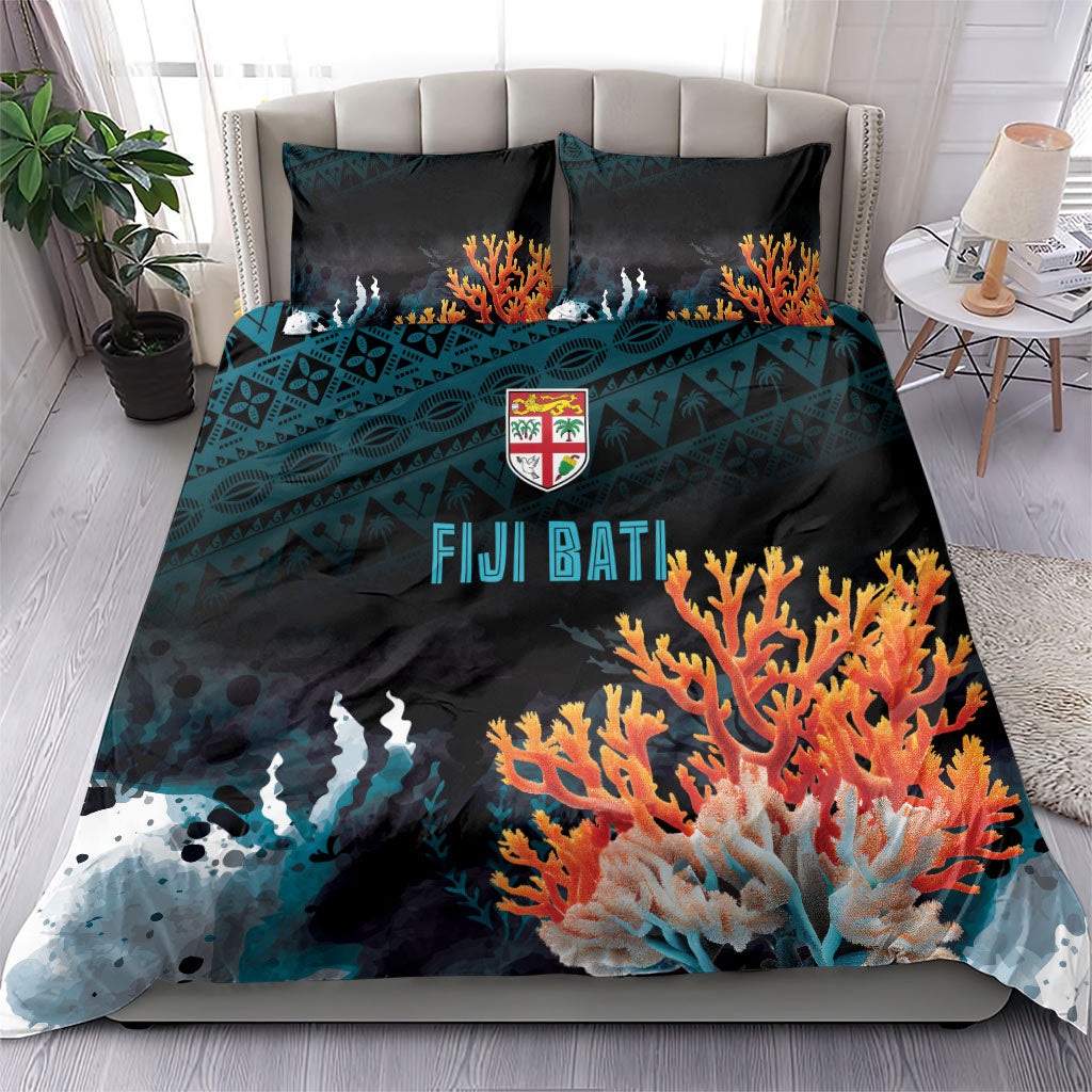 Fiji Bati Rugby Viti Masi Bedding Set Coral Motifs LT7 - Polynesian Pride