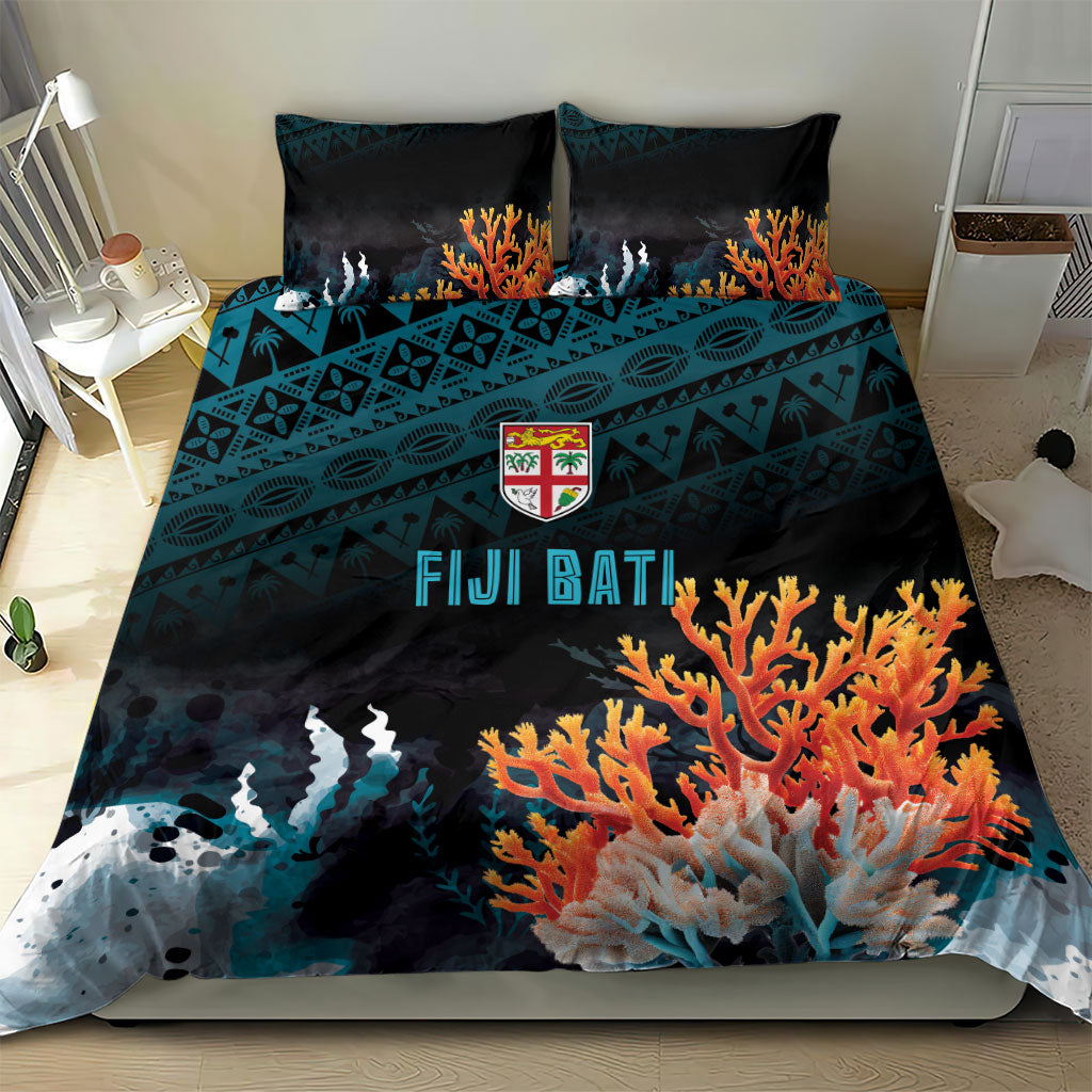 Fiji Bati Rugby Viti Masi Bedding Set Coral Motifs LT7 - Polynesian Pride