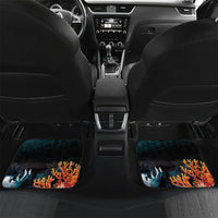 Fiji Bati Rugby Custom Viti Masi Car Mats Coral Motifs LT7 Set 2pcs - Back Black Turquoise - Polynesian Pride