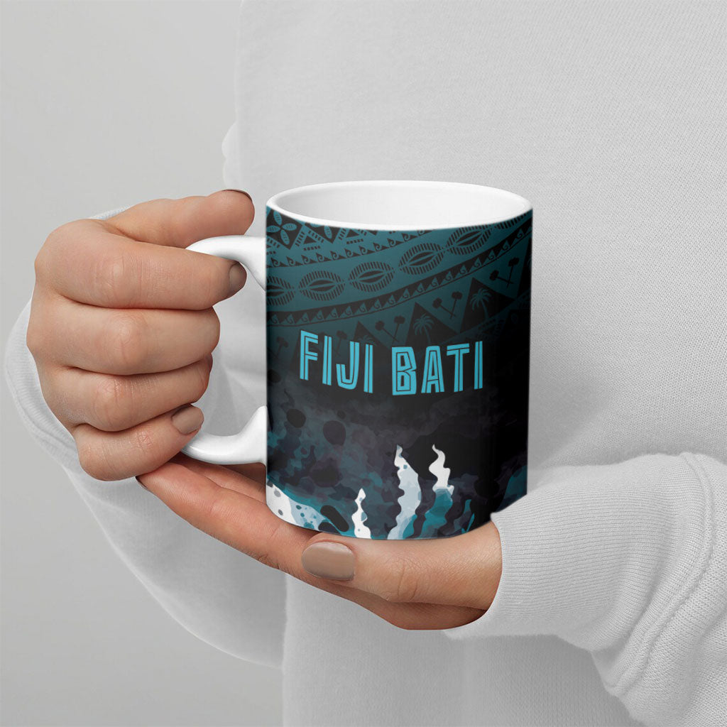 Fiji Bati Rugby Viti Masi Ceramic Mug Coral Motifs LT7 - Polynesian Pride