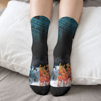 Fiji Bati Rugby Custom Viti Masi Crew Socks Coral Motifs LT7 - Polynesian Pride