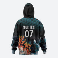 Fiji Bati Rugby Custom Viti Masi Hoodie Coral Motifs LT7 - Polynesian Pride