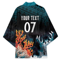 Fiji Bati Rugby Custom Viti Masi Kimono Coral Motifs LT7 - Polynesian Pride