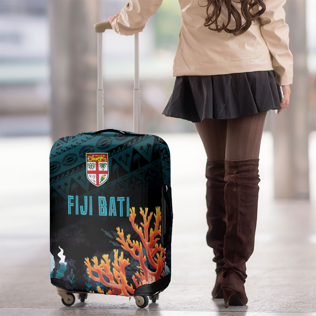 Fiji Bati Rugby Viti Masi Luggage Cover Coral Motifs LT7 - Polynesian Pride