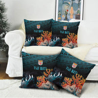 Fiji Bati Rugby Viti Masi Pillow Cover Coral Motifs LT7 - Polynesian Pride
