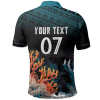 Fiji Bati Rugby Custom Viti Masi Polo Shirt Coral Motifs LT7 - Polynesian Pride