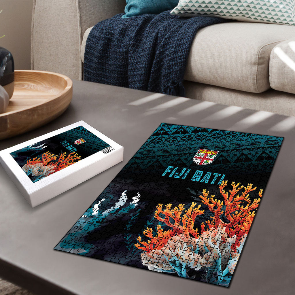 Fiji Bati Rugby Viti Masi Puzzle Coral Motifs LT7 - Polynesian Pride