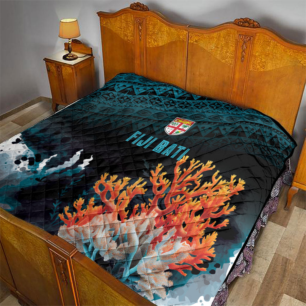 Fiji Bati Rugby Viti Masi Quilt Coral Motifs LT7 - Polynesian Pride