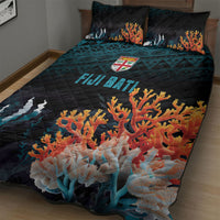 Fiji Bati Rugby Viti Masi Quilt Bed Set Coral Motifs LT7 - Polynesian Pride