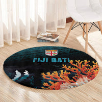 Fiji Bati Rugby Viti Masi Round Carpet Coral Motifs LT7 - Polynesian Pride
