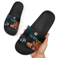 Fiji Bati Rugby Viti Masi Slide Sandals Coral Motifs LT7 - Polynesian Pride