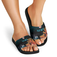 Fiji Bati Rugby Viti Masi Slide Sandals Coral Motifs LT7 - Polynesian Pride