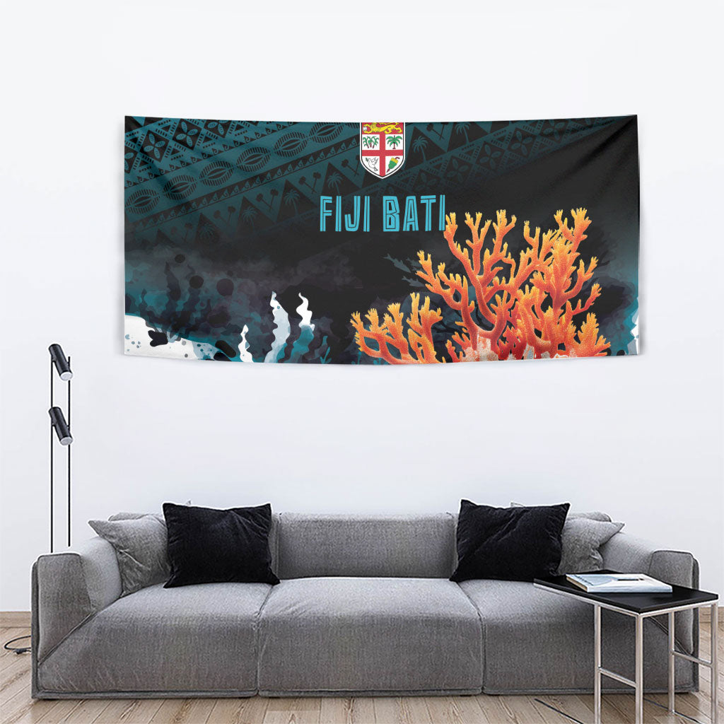 Fiji Bati Rugby Viti Masi Tapestry Coral Motifs LT7 - Polynesian Pride