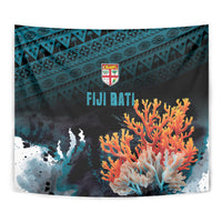 Fiji Bati Rugby Viti Masi Tapestry Coral Motifs LT7 - Polynesian Pride
