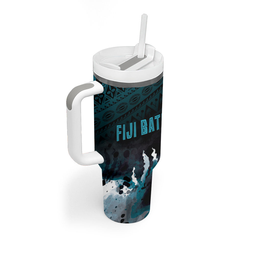 Fiji Bati Rugby Viti Masi Tumbler With Handle Coral Motifs LT7 - Polynesian Pride