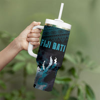 Fiji Bati Rugby Viti Masi Tumbler With Handle Coral Motifs LT7 - Polynesian Pride