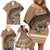 Tonga Ngatu Family Matching Off Shoulder Short Dress and Hawaiian Shirt Tokelau Classic Motifs LT7 - Polynesian Pride