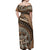 Tonga Ngatu Off Shoulder Maxi Dress Tokelau Classic Motifs LT7 - Polynesian Pride