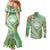 Aloha Molokai Island Couples Matching Mermaid Dress and Long Sleeve Button Shirt Hawaii Pua Kukui