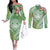 Aloha Molokai Island Couples Matching Off The Shoulder Long Sleeve Dress and Long Sleeve Button Shirt Hawaii Pua Kukui