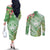 Aloha Molokai Island Couples Matching Off The Shoulder Long Sleeve Dress and Long Sleeve Button Shirt Hawaii Pua Kukui