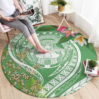 Aloha Molokai Island Round Carpet Hawaii Pua Kukui