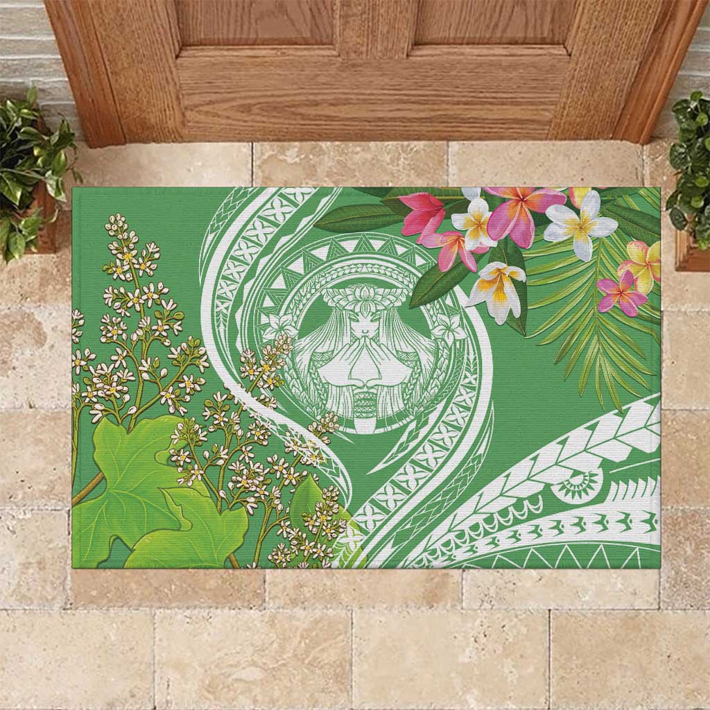 Aloha Molokai Island Rubber Doormat Hawaii Pua Kukui