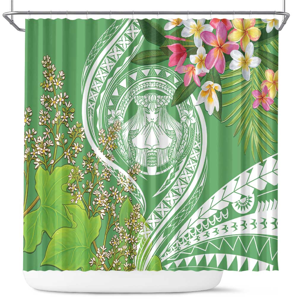 Aloha Molokai Island Shower Curtain Hawaii Pua Kukui