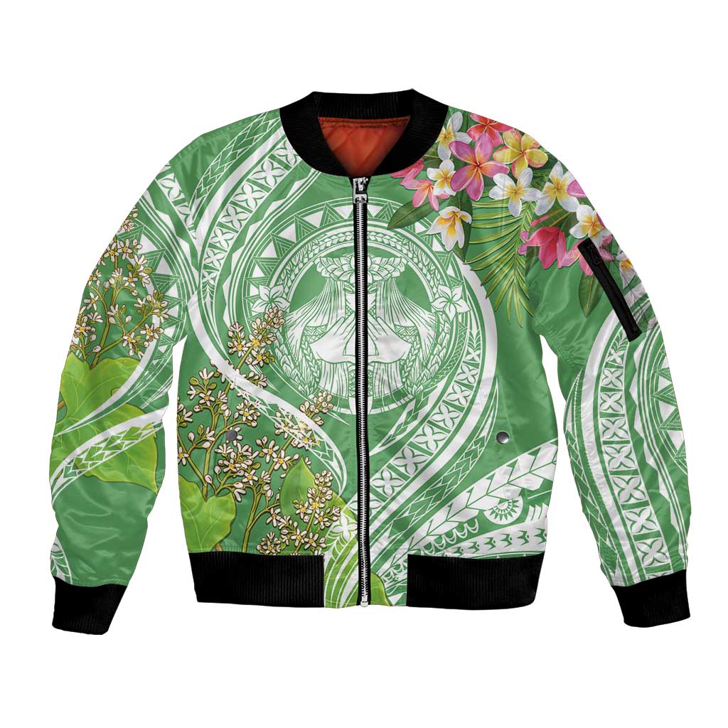 Aloha Molokai Island Sleeve Zip Bomber Jacket Hawaii Pua Kukui