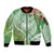 Aloha Molokai Island Sleeve Zip Bomber Jacket Hawaii Pua Kukui