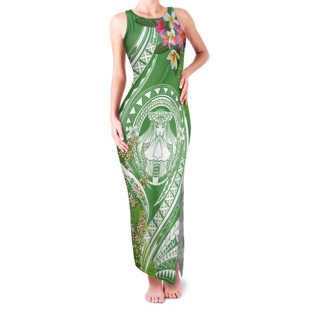 Aloha Molokai Island Tank Maxi Dress Hawaii Pua Kukui