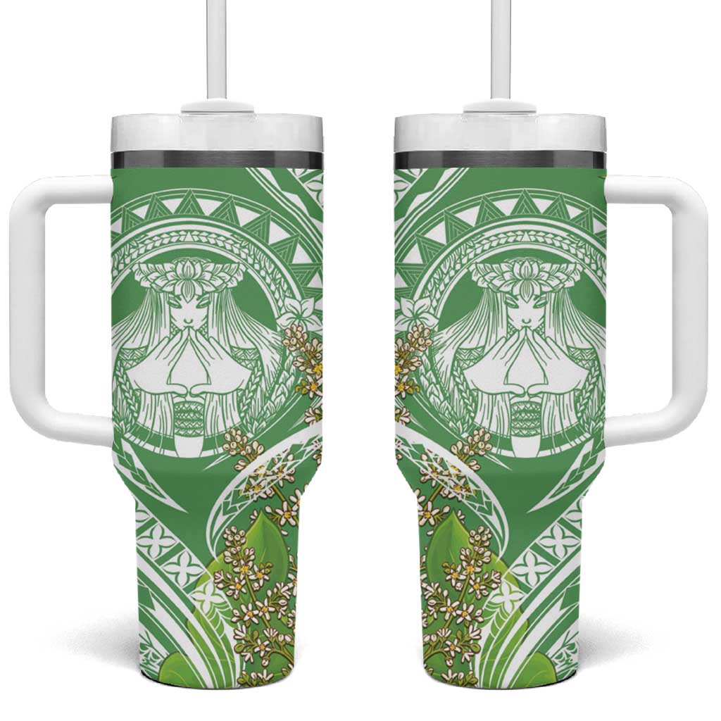 Aloha Molokai Island Tumbler With Handle Hawaii Pua Kukui