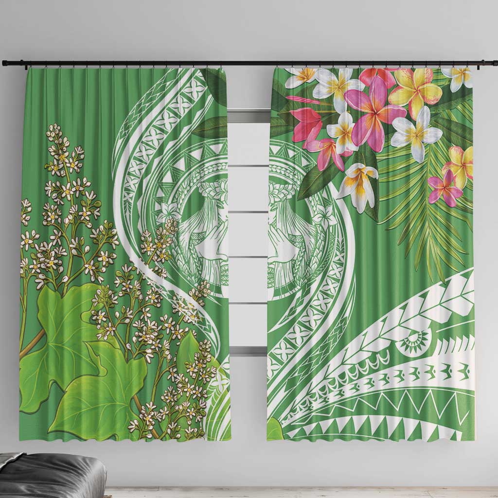 Aloha Molokai Island Window Curtain Hawaii Pua Kukui