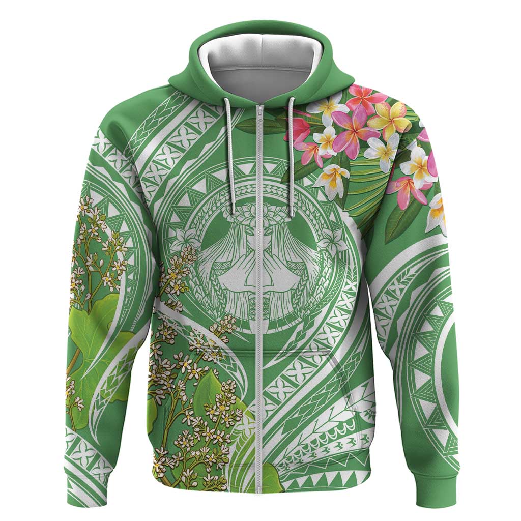 Aloha Molokai Island Zip Hoodie Hawaii Pua Kukui