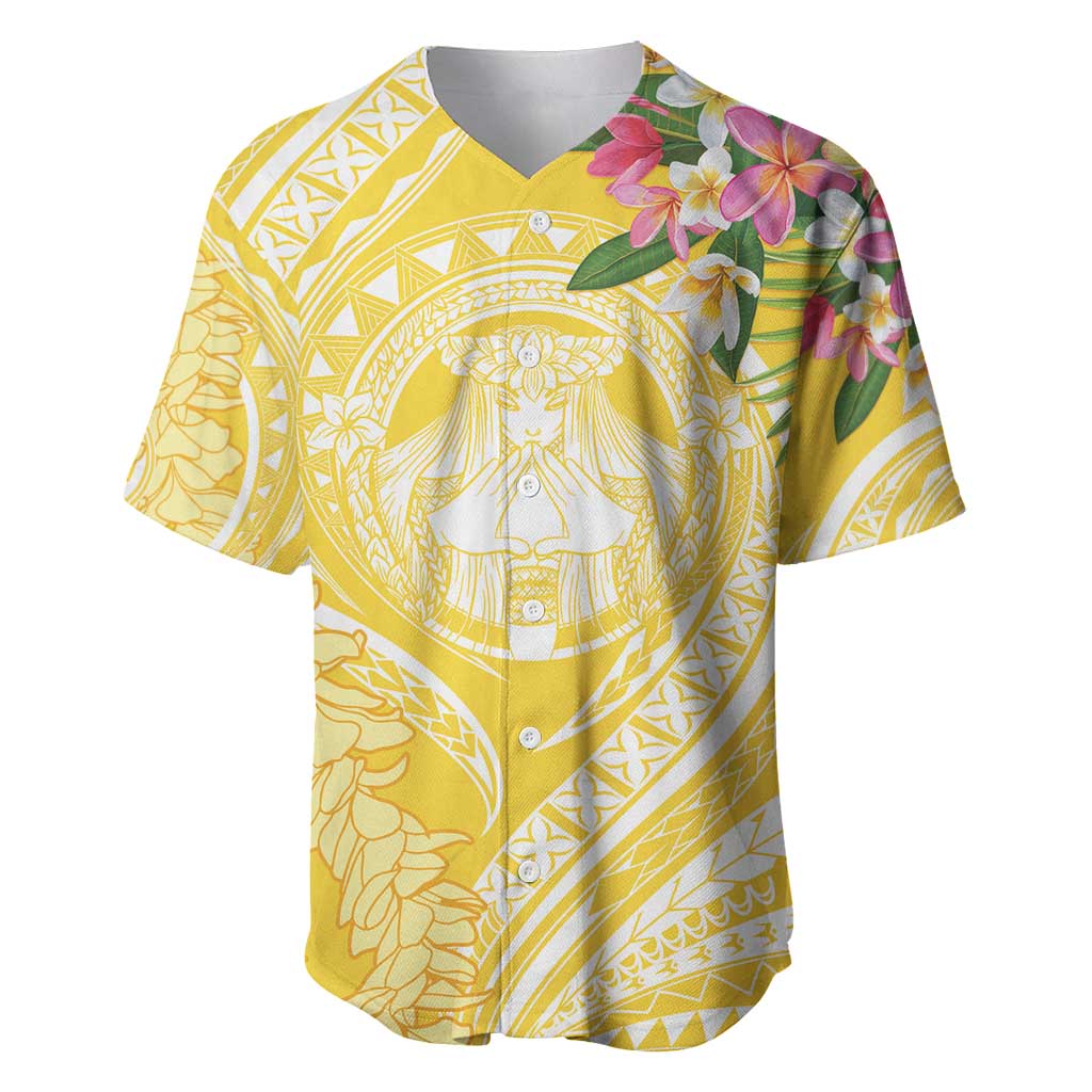 Aloha Hawaii Oahu Baseball Jersey Wahine with Ilima Lei