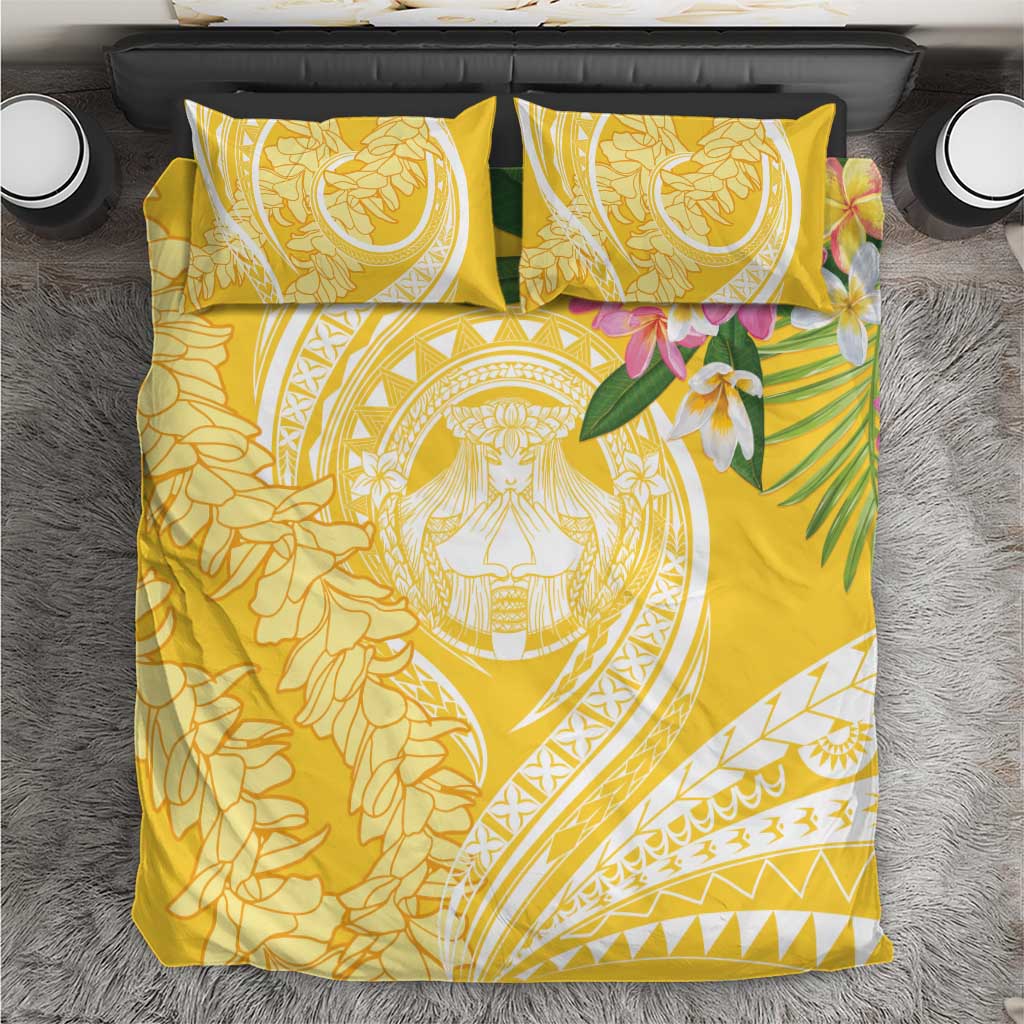 Aloha Hawaii Oahu Bedding Set Wahine with Ilima Lei