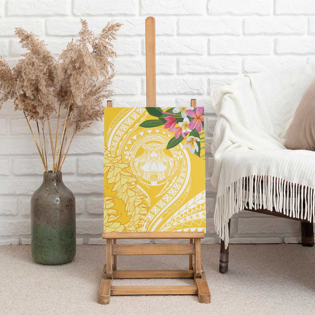 Aloha Hawaii Oahu Canvas Wall Art Wahine with Ilima Lei