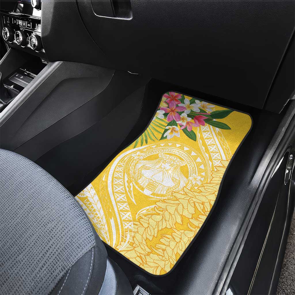 Aloha Hawaii Oahu Car Mats Wahine with Ilima Lei
